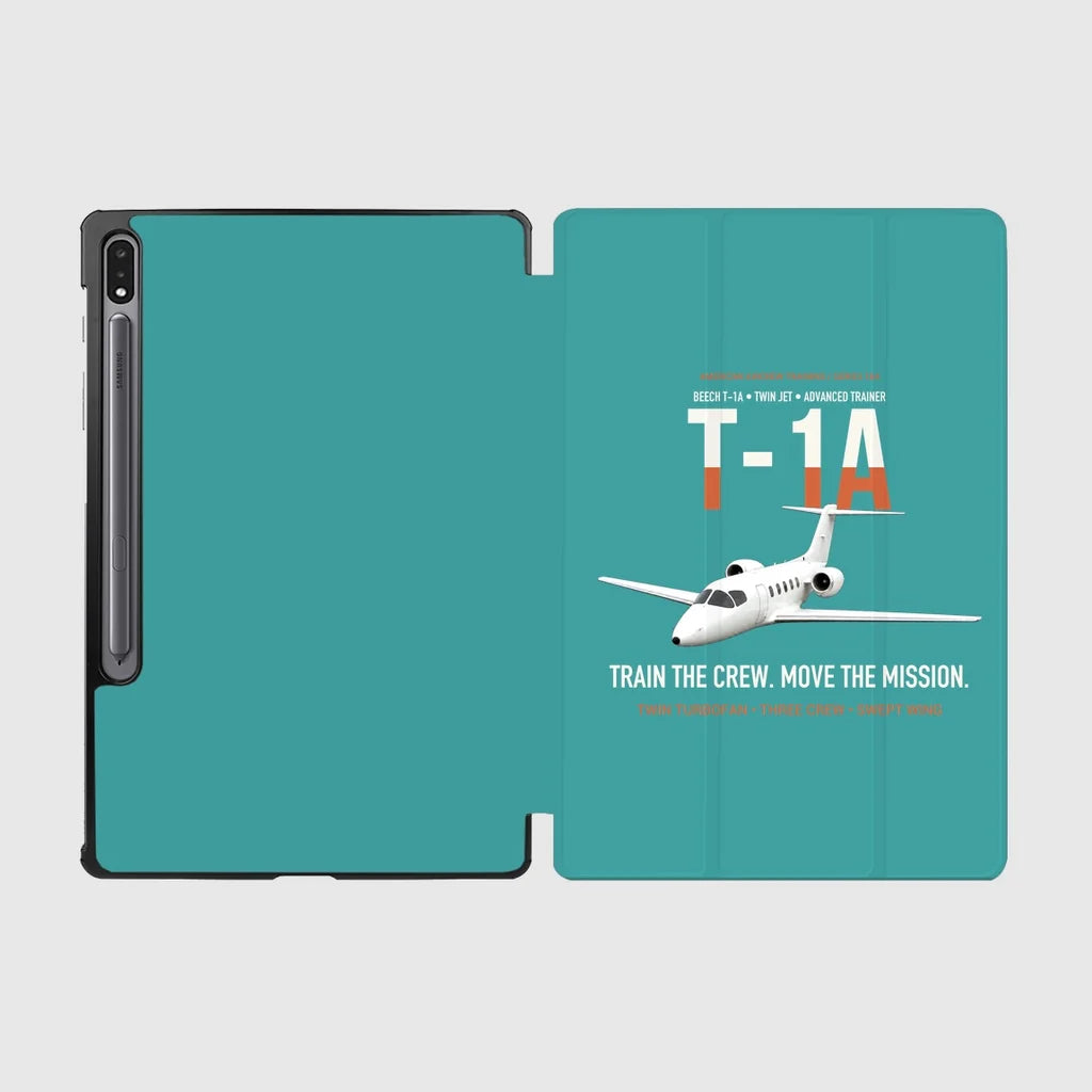 T-1A Jayhawk Advanced Jet Trainer design on turquoise samsung tablet tablet case
