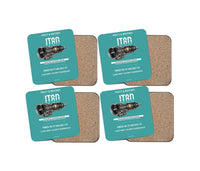 Thumbnail for JT8D design on turquoise 4 pieces set coaster