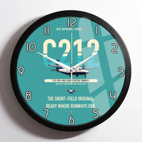 Thumbnail for CASA C-212-100 Aviocar design on turquoise framed wall clock