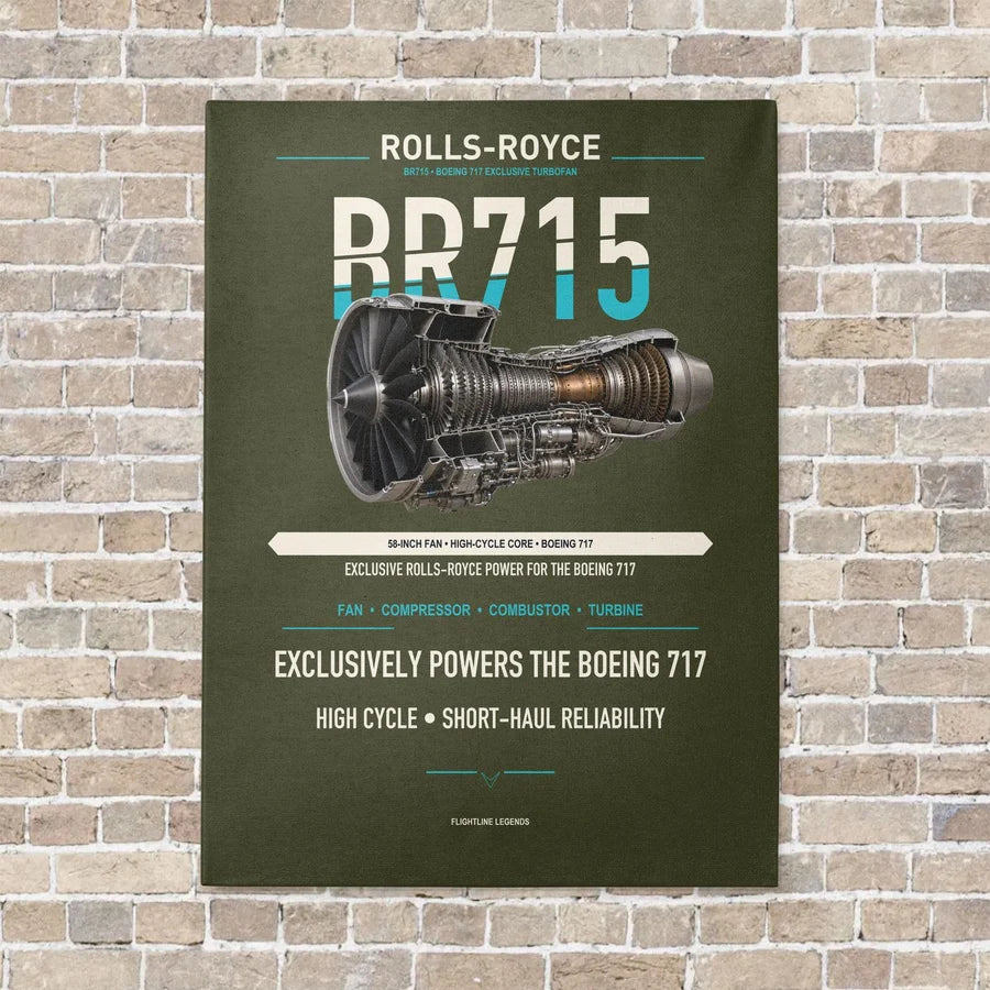 BR715 vertical canvas print - no frame - green army background