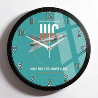 Thumbnail for Dassault Mirage IIIC design on turquoise framed wall clock