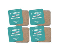 Thumbnail for Tecnam P-Mentor design on turquoise 4 pieces set coaster