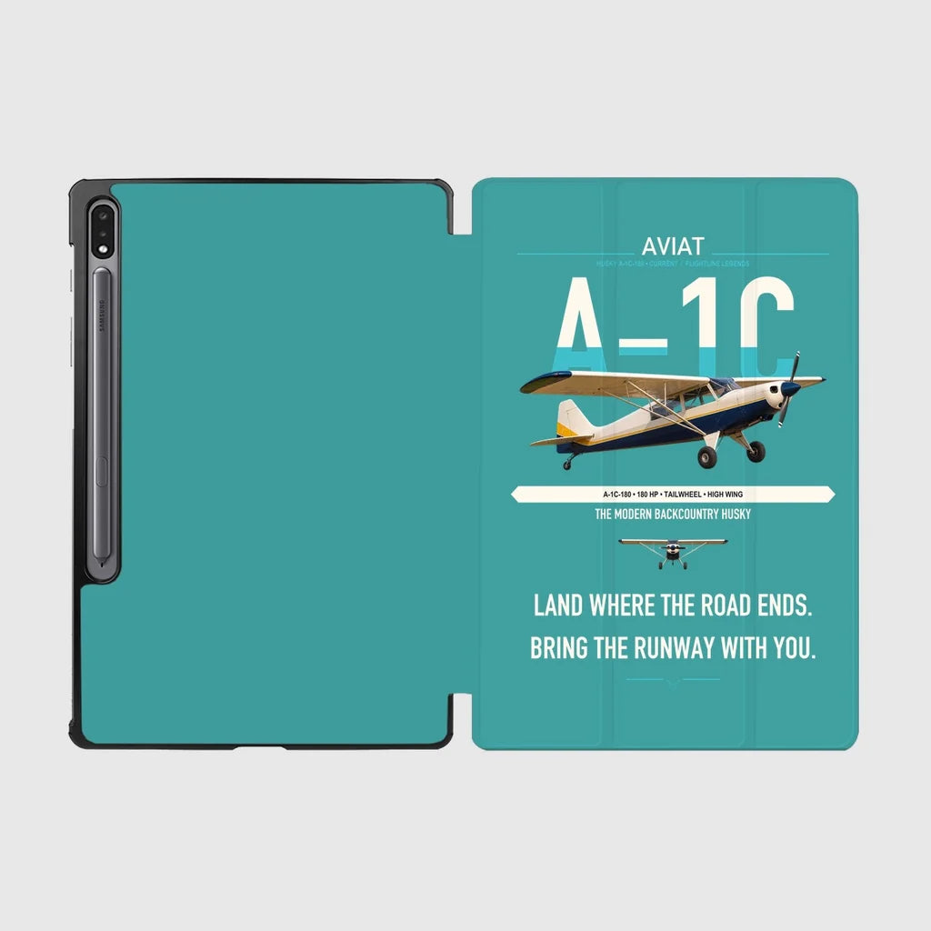 Aviat Husky A-1C-180 design on turquoise samsung tablet tablet case