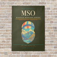 Thumbnail for Missoula Montana Airport MSO vertical canvas print - no frame - green army background