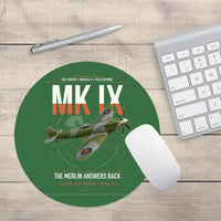 Thumbnail for Supermarine Spitfire Mk IX design on green round mouse pad