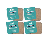 Thumbnail for Cessna 501 Citation I SP design on turquoise 4 pieces set coaster