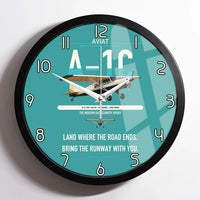 Thumbnail for Aviat Husky A-1C-180 design on turquoise framed wall clock