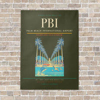 Thumbnail for Palm Beach International Airport PBI vertical canvas print - no frame - green army background