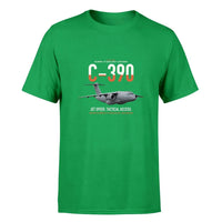 Thumbnail for C-390 Millennium design on green double-side t-shirt, single-side print