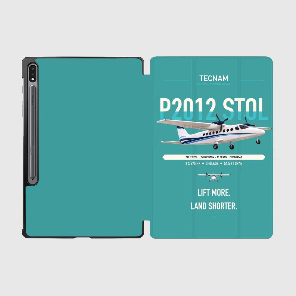 Tecnam P2012 STOL design on turquoise samsung tablet tablet case