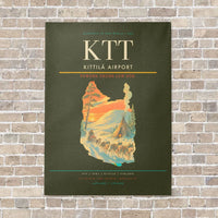 Thumbnail for Kittilä Airport KTT vertical canvas print - no frame - green army background