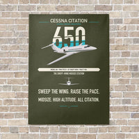 Thumbnail for Cessna Citation 650 - Citation III vertical canvas print - no frame - green army background
