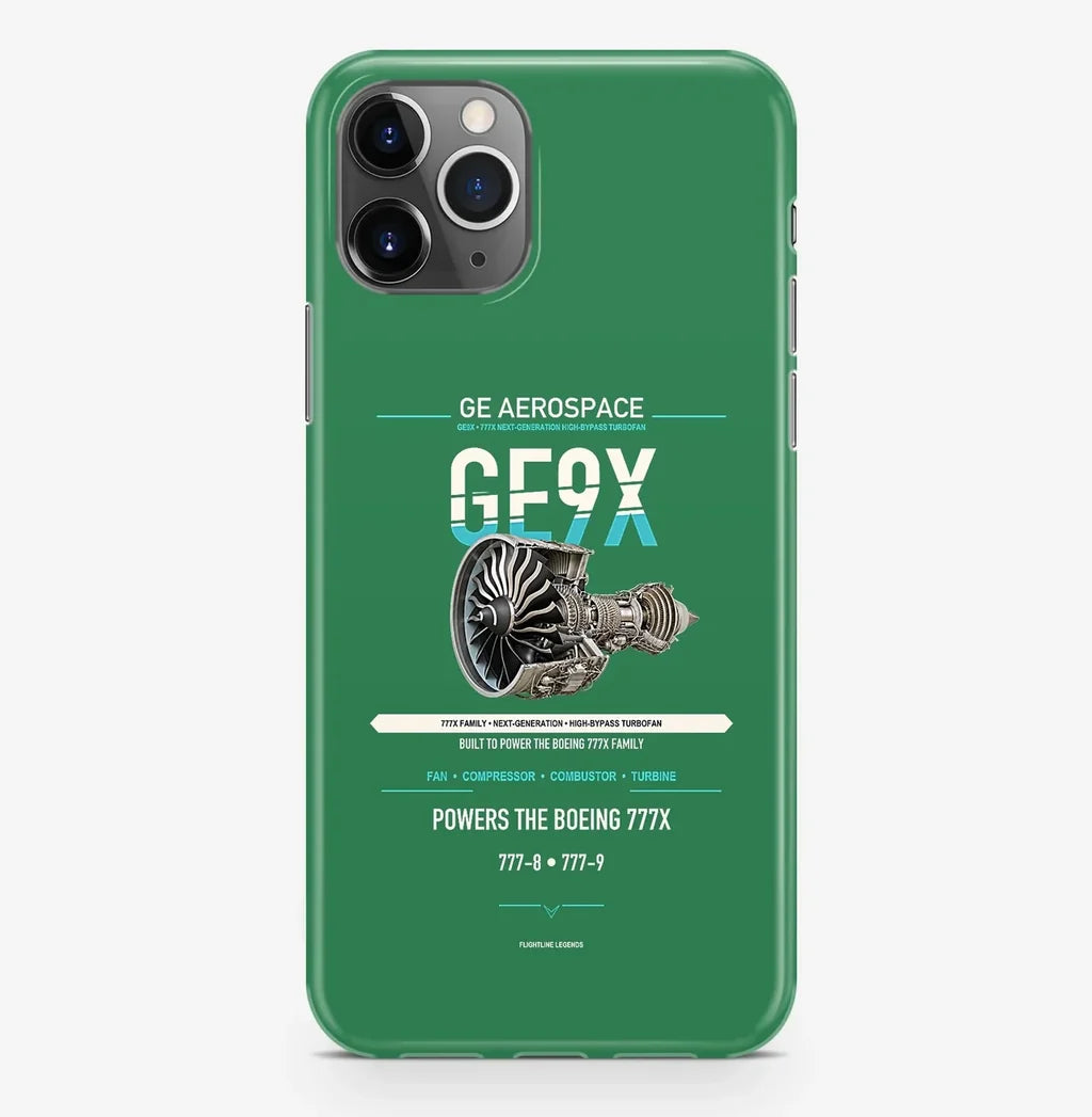 GE9X Case ProMax design on green iphone case promax