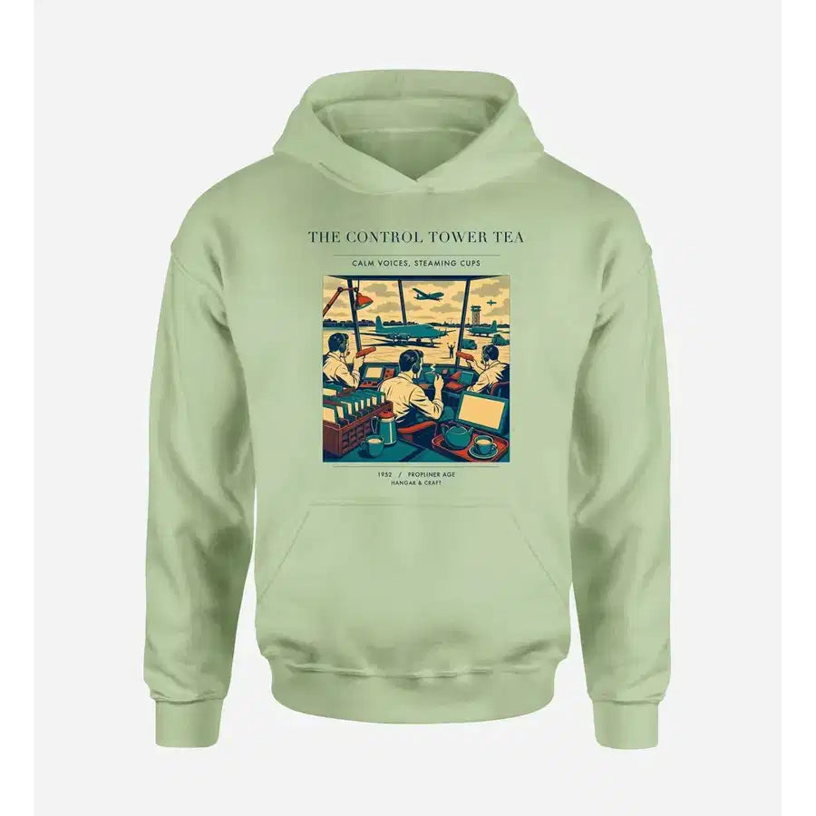 VINTAGE G4375 - The Control Tower Tea - Premium Hoodie design on lightgreen premium