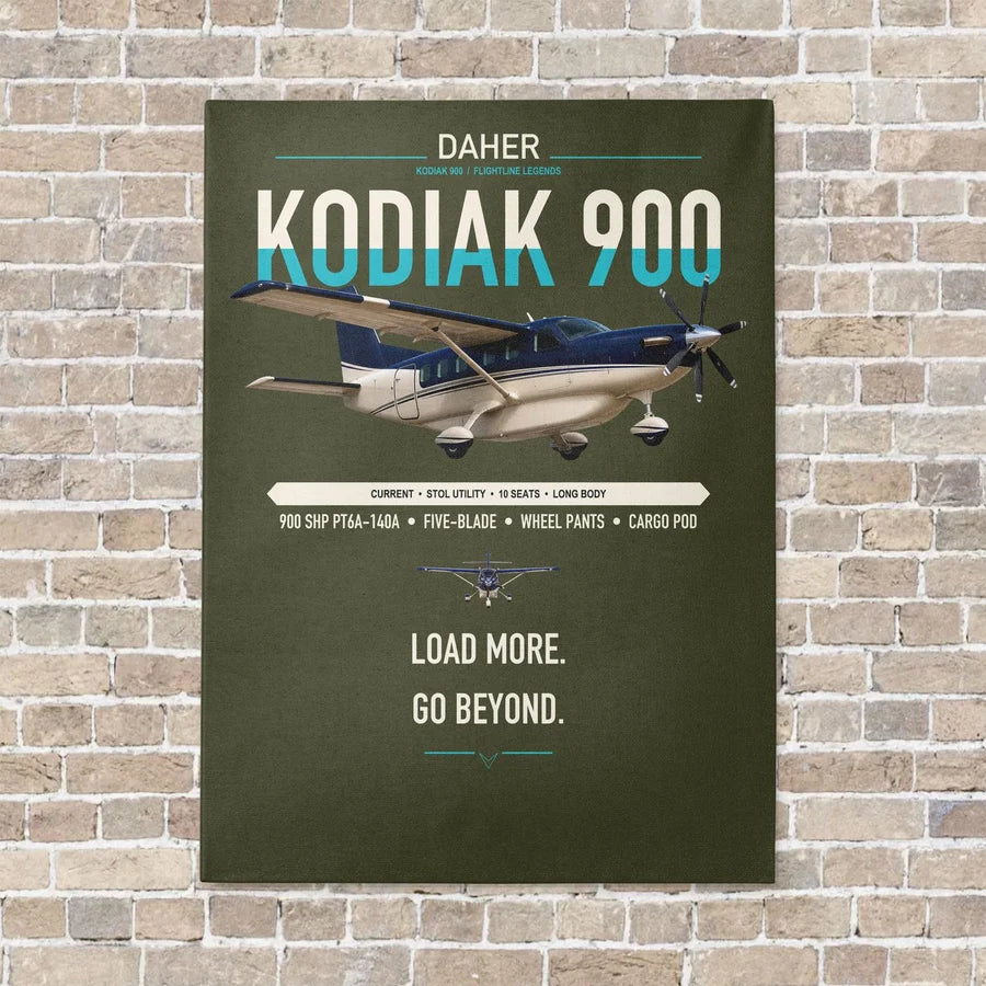 Daher Kodiak 900 vertical canvas print - no frame - green army background