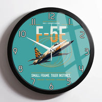 Thumbnail for F-5E Tiger II design on turquoise framed wall clock