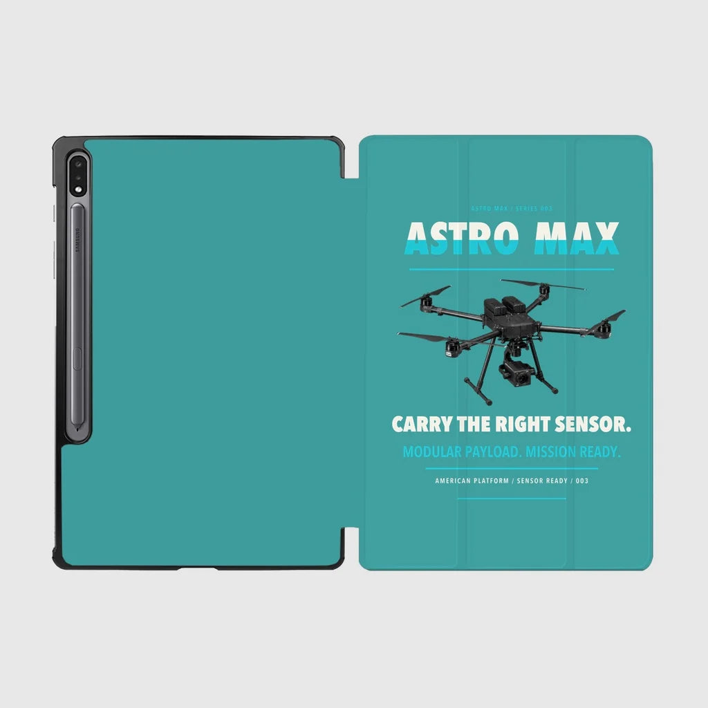 Freefly Astro Max design on turquoise samsung tablet tablet case
