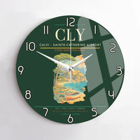 Thumbnail for Calvi - Sainte-Catherine Airport CLY Wall-Clock No-Frame - Dark Green