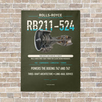 Thumbnail for RB211-524 vertical canvas print - no frame - green army background