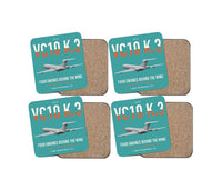 Thumbnail for Vickers VC10 K.3 design on turquoise 4 pieces set coaster