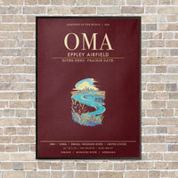 Thumbnail for Omaha Eppley Airfield OMA - Canvas Framed - Dark Red