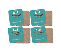 Thumbnail for Junkers Ju 88A-4 design on turquoise 4 pieces set coaster