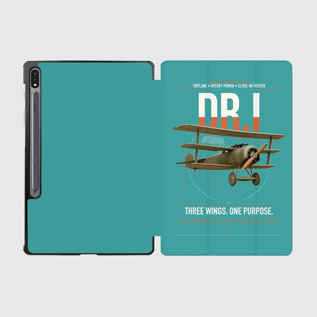 Fokker Dr.I design on turquoise samsung tablet tablet case