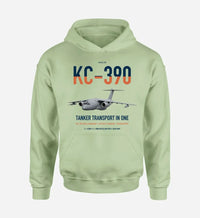 Thumbnail for Embraer KC-390 Millennium design on light green double-side hoodie, single-side print