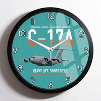 Thumbnail for C-17A Globemaster III design on turquoise framed wall clock