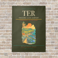 Thumbnail for Terceira Lajes Airport TER vertical canvas print - no frame - green army background