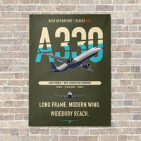 Thumbnail for Airbus A330-900neo vertical canvas print - no frame - green army background