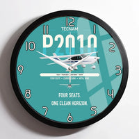 Thumbnail for Tecnam P2010 design on turquoise framed wall clock