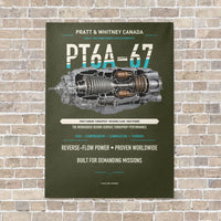 Thumbnail for PT6A-67 vertical canvas print - no frame - green army background