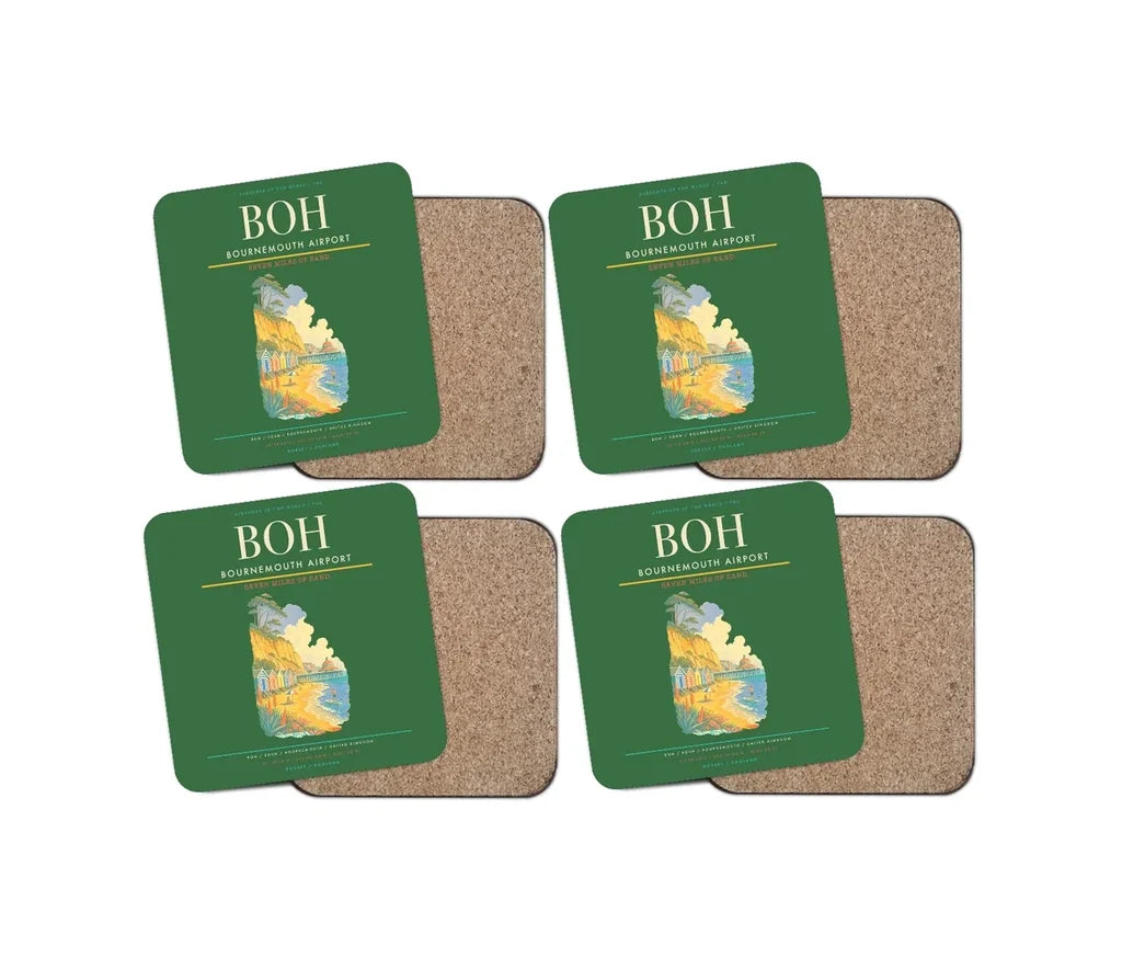 Bournemouth Airport BOH Coaster 4-Pieces-Set - Green