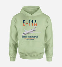 Thumbnail for E-11A BACN design on light green double-side hoodie, single-side print