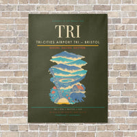 Thumbnail for Tri-Cities Airport TRI — Bristol vertical canvas print - no frame - green army background