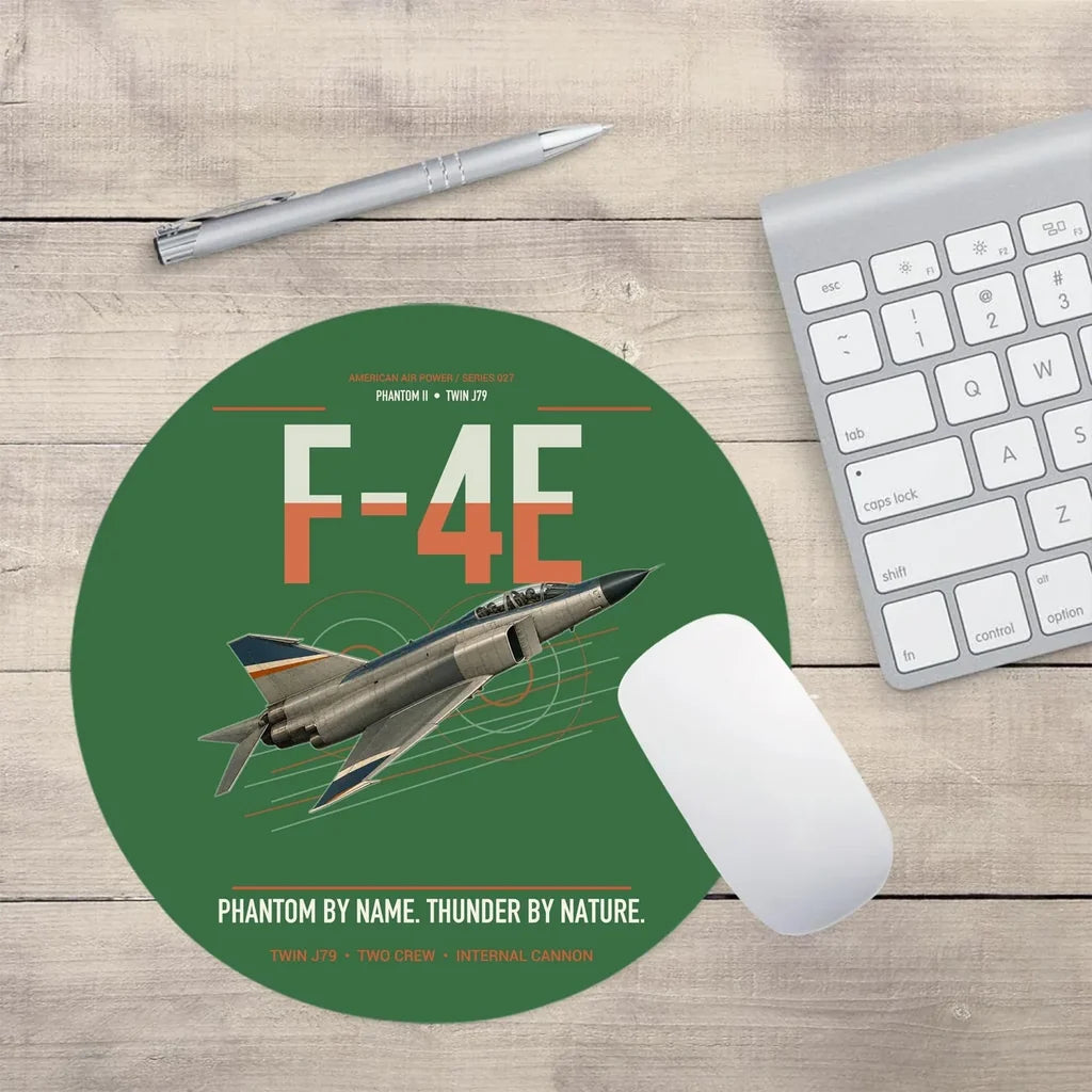 F-4E Phantom II design on green round mouse pad