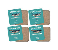 Thumbnail for Daher Kodiak 900 design on turquoise 4 pieces set coaster