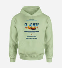 Thumbnail for Canadair CL-415EAF design on light green double-side hoodie, single-side print