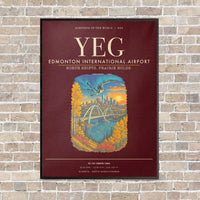 Thumbnail for Edmonton International Airport YEG - Canvas Framed - Dark Red