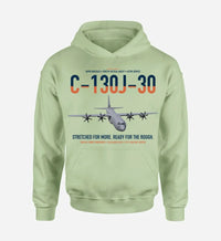 Thumbnail for C-130J-30 Super Hercules design on light green double-side hoodie, single-side print