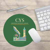 Thumbnail for Cheyenne Regional Airport (CYS) design on green round mouse pad