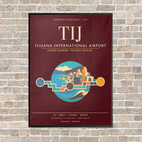 Thumbnail for Tijuana International Airport TIJ - Canvas Framed - Dark Red