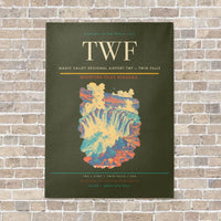 Thumbnail for Magic Valley Regional Airport TWF — Twin Falls vertical canvas print - no frame - green army background