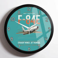 Thumbnail for F-84E Thunderjet design on turquoise framed wall clock