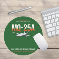 Thumbnail for MQ-25A STINGRAY design on green round mouse pad