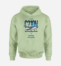 Thumbnail for Cessna T210N Centurion design on light green double-side hoodie, single-side print