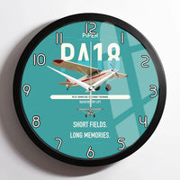 Thumbnail for Piper PA-18 Super Cub design on turquoise framed wall clock
