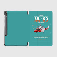 Thumbnail for Leonardo AW189 design on turquoise samsung tablet tablet case
