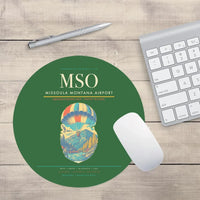 Thumbnail for Missoula Montana Airport (MSO) design on green round mouse pad